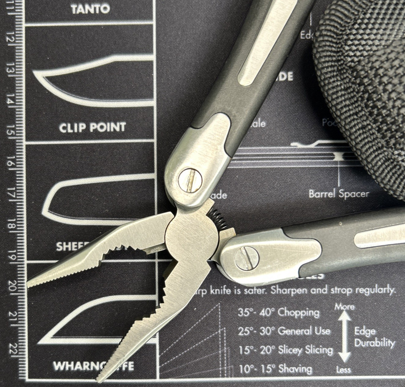 Multi Tool Pliers & Pocketknife Lot of 2 Stainless W/Sheat Camping EDC VGUC