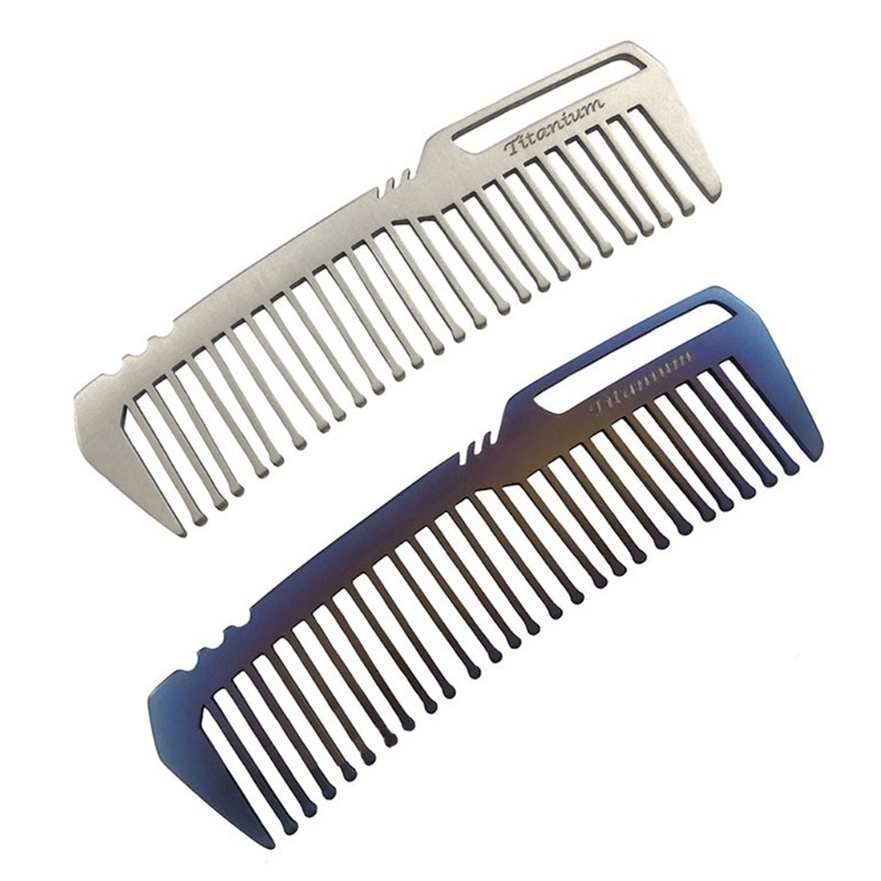 Portable for Titanium Alloy Comb Super Light Hair Brush Outdoor Pocket Gadge
