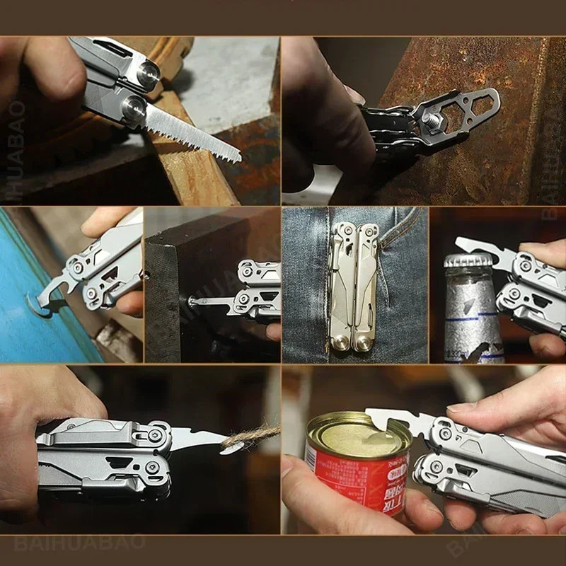 BHBT 19 in 1 Multitool Pliers Folding Knife Multi Tool Hoxagon Wrench Outdoor Ca