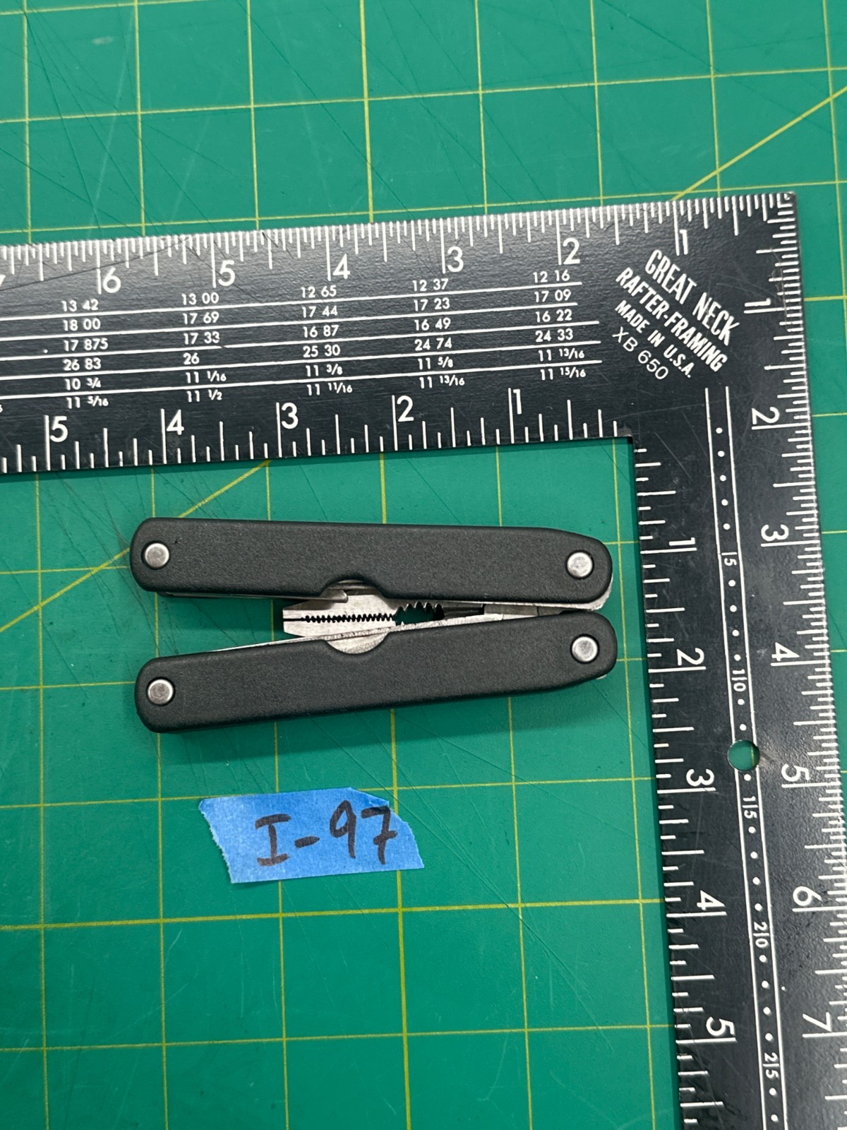 Vintage 4″ Stainless Steel Pocket 9 Function Multitool Ruler Saw Nose Pliers