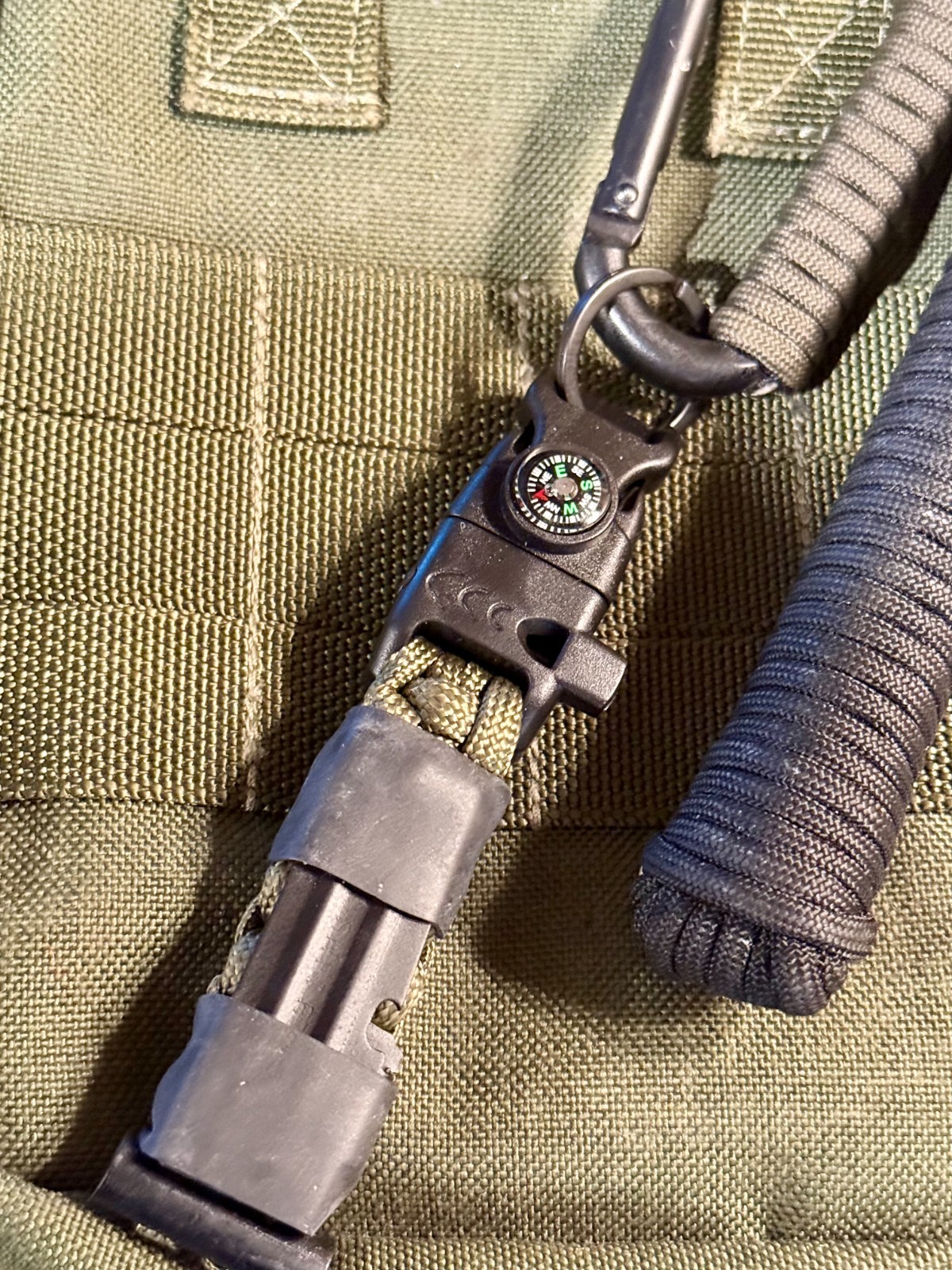 Paracord Survival Keychain — USA Made | Fire, Signal, Navigate & More