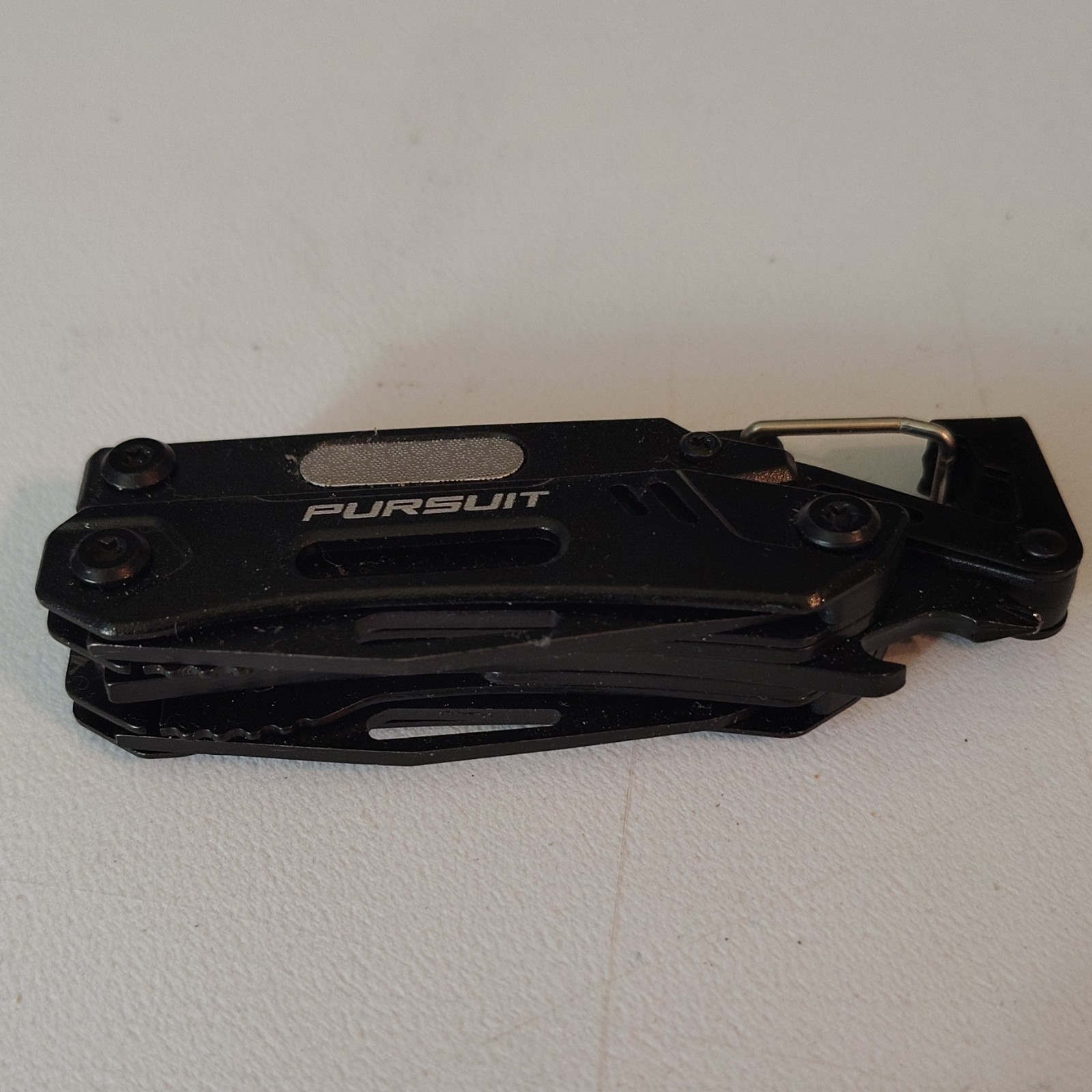 Pursuit Black Multi-Tool Metal Plier & Partially Serrated Stainless Steel Knife