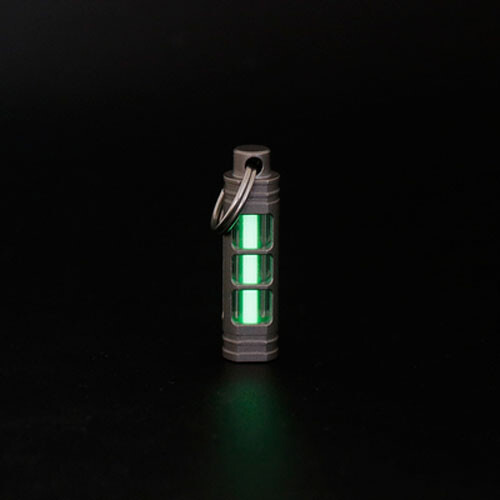 Titanium luminous Tube Pendants Paracord Beads Key Ring Necklace Pendants