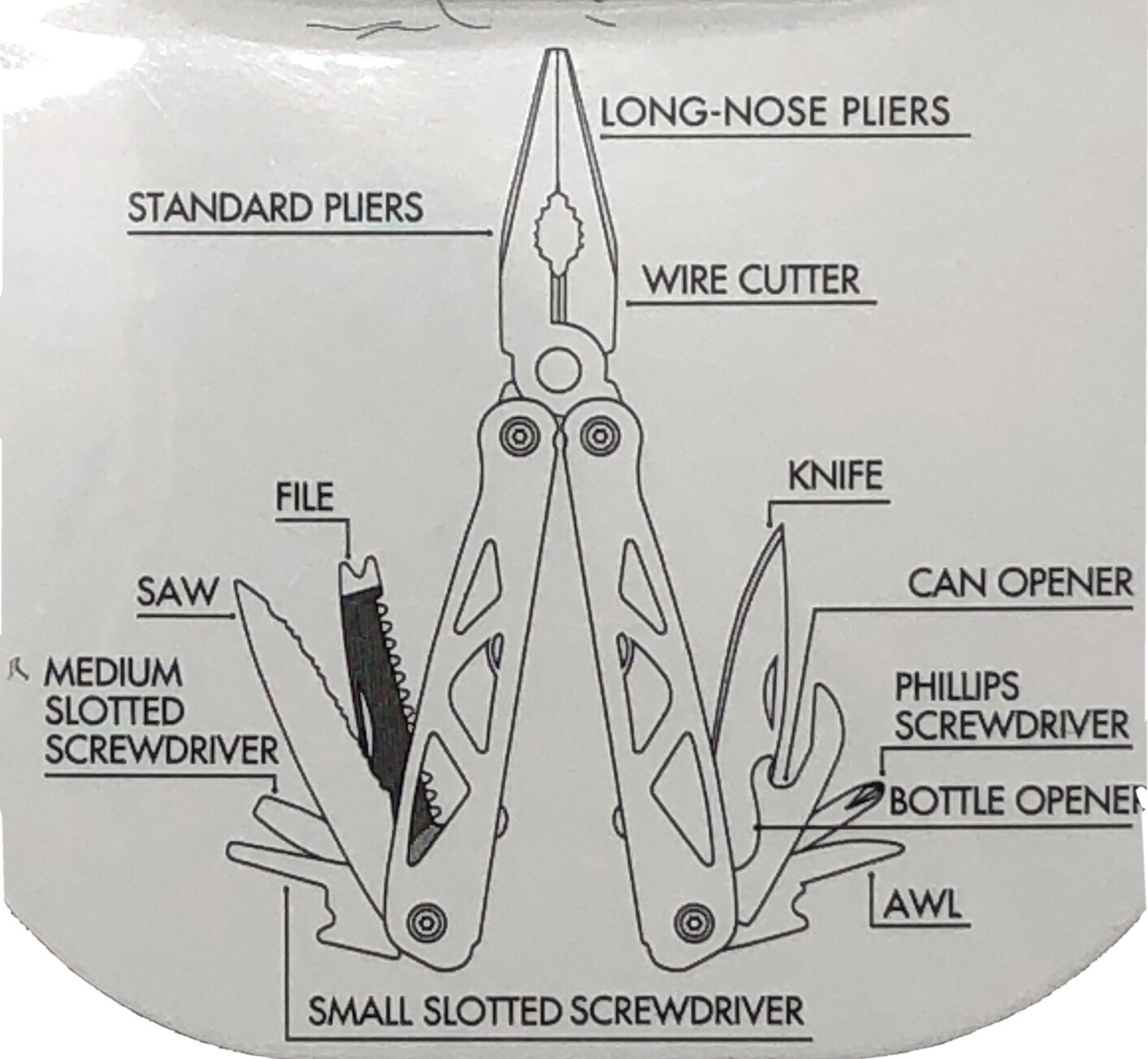 Ozark Trail 12 in 1 Pocket Multi Tool Compact Stainless Outdoor Bugout w Holder