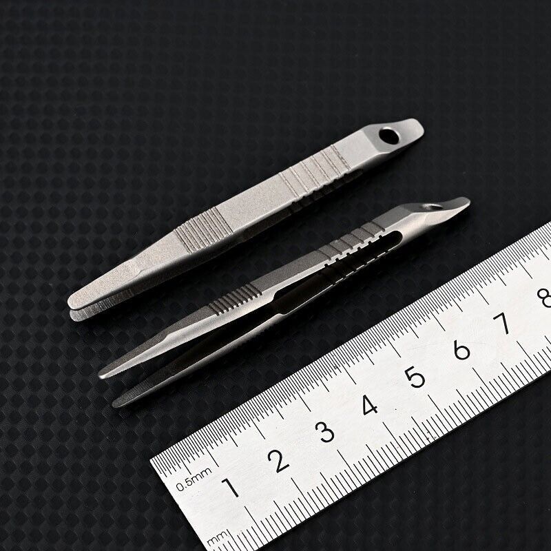 Hot Mini Lightweight Titanium Alloy Keychain Tweezers Portable EDC Outdoor Tool
