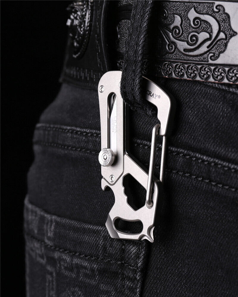 Titanium Alloy Keychain EDC Multifunction Tool Wrench Screwdriver Bottle Opener