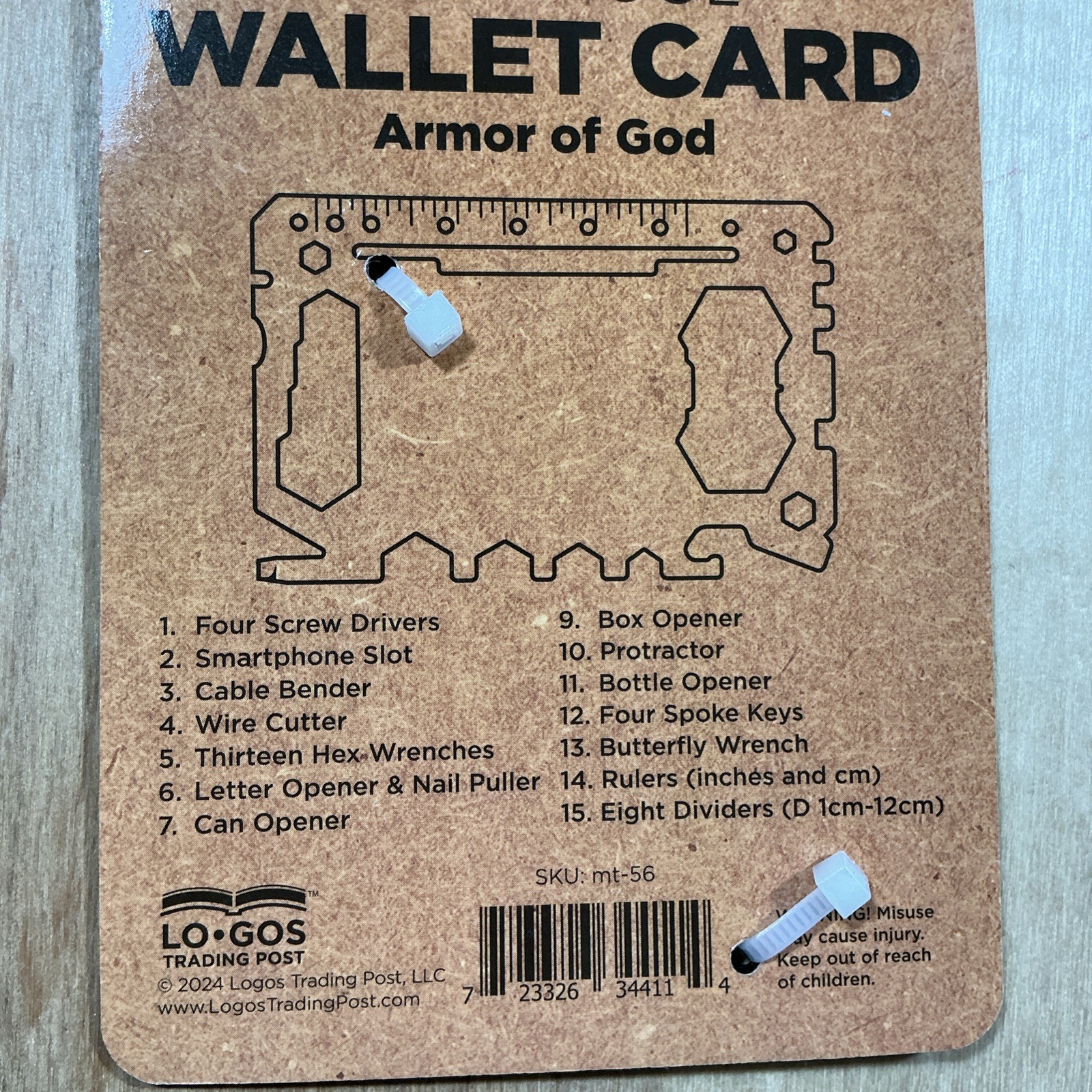 Wallet Multitool Armor of God Ephesians 6:10-20 Survival Card Tool