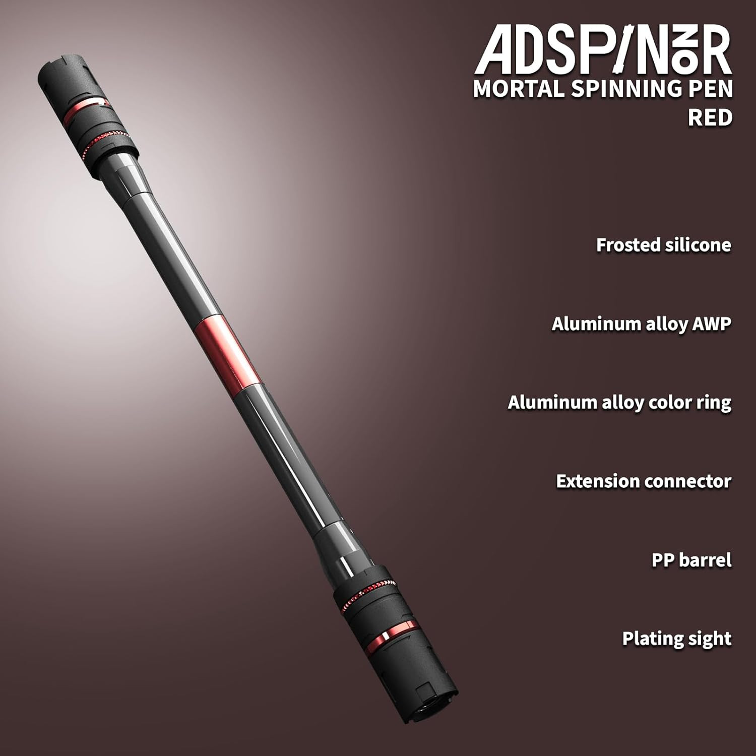 Mr. Nope Advanced Weighted Spinning Pen for Precision and Practice (Black-Red)