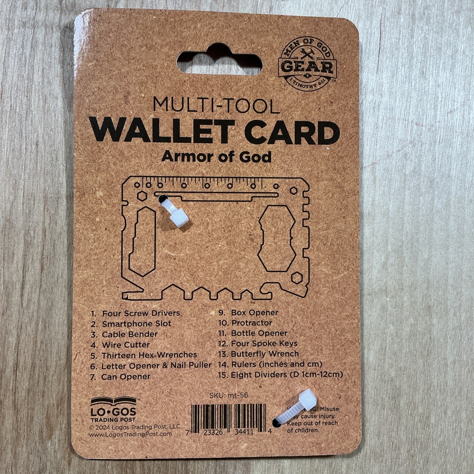 Wallet Multitool Armor of God Ephesians 6:10-20 Survival Card Tool