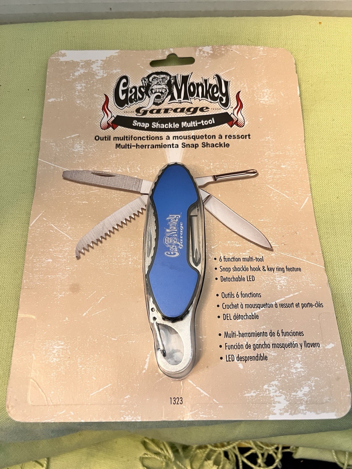 Gas Monkey Snap Shackle Multi-Tool Aluminum Handle Saw Blade File Drivers 1323