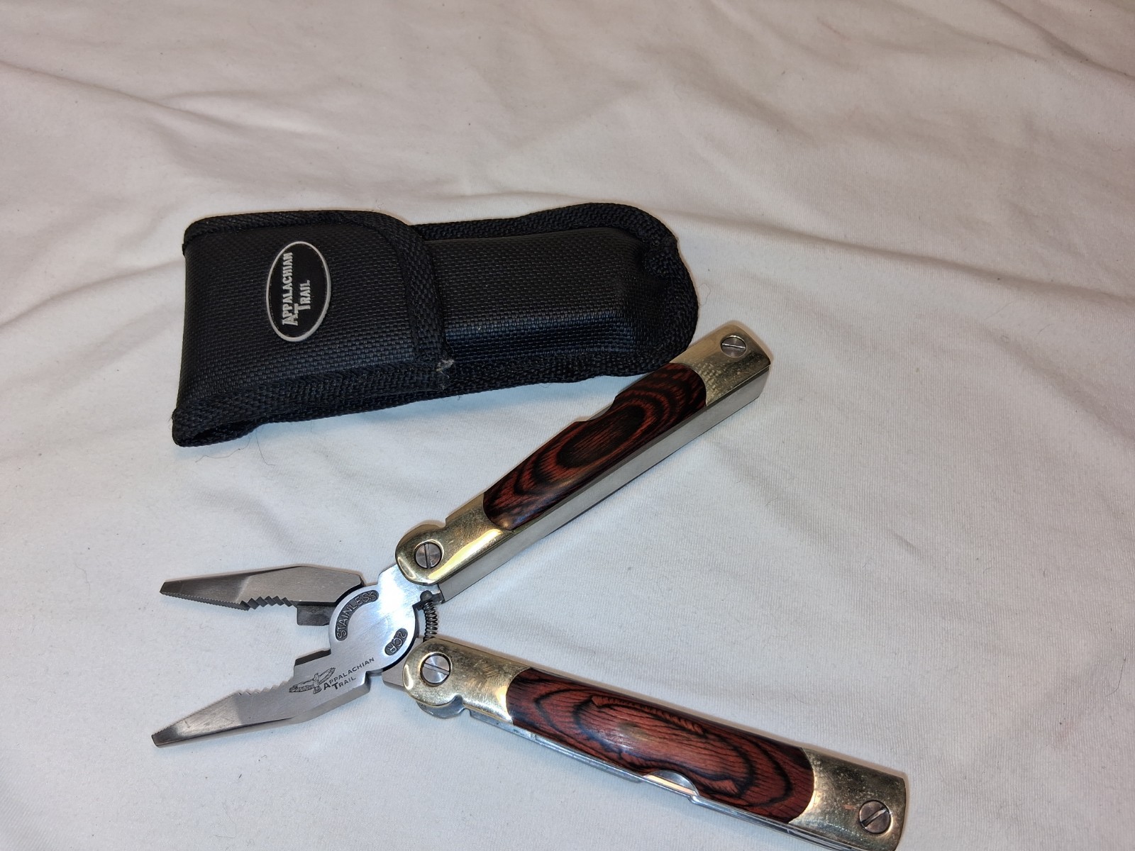 Appalachian Trail Multi-Tool 12-1 Tool – Stainless Steel Wood Inlay