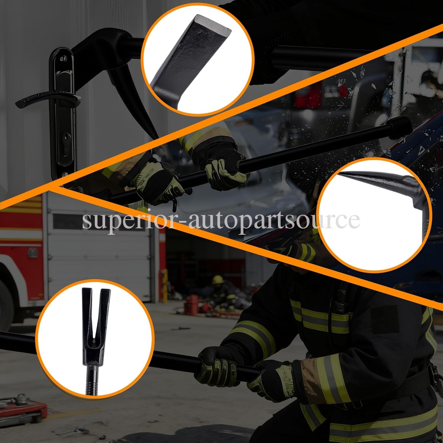 One-Piece 30 Inch Halligan Pry Bar, Fire & Rescue Forced Entry Tool Black
