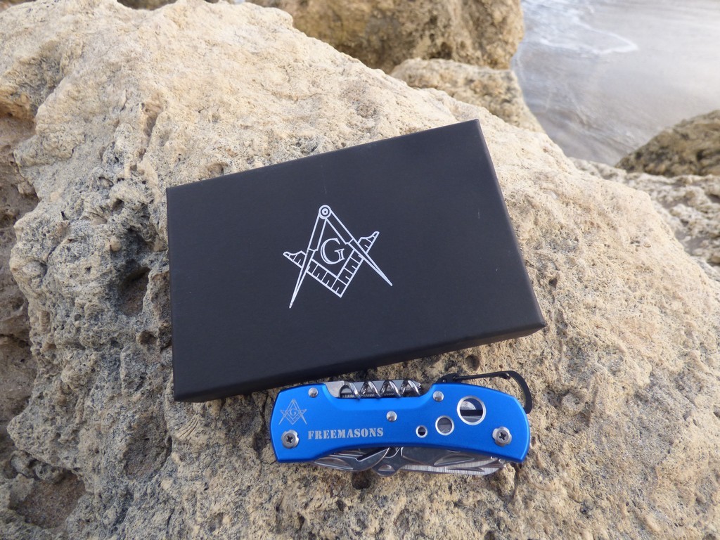 6″ Masonic Multi Function 13 in 1 Aluminum Rescue Knife – Freemasons Gift Boxed