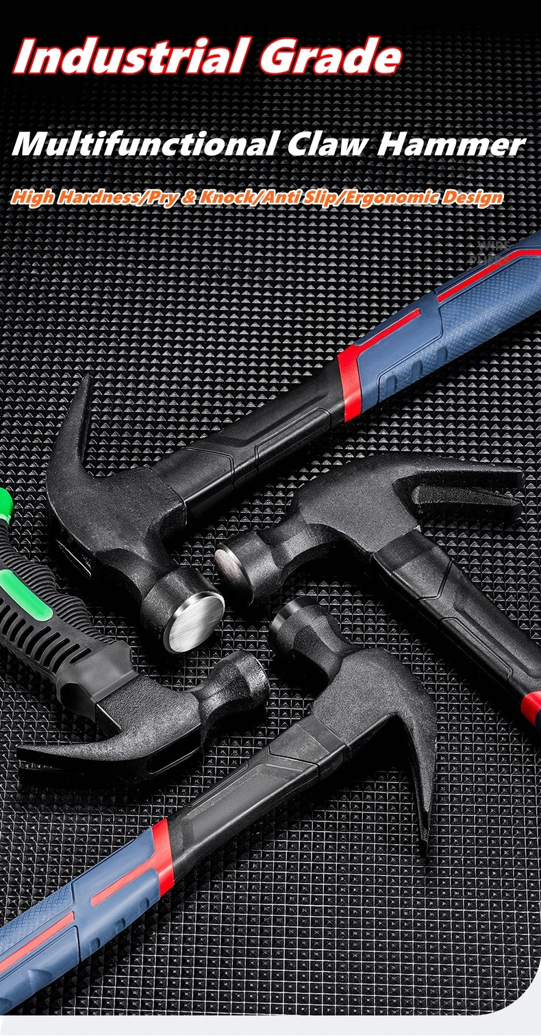 Multifunctional Claw Hammer with Rubber Grip Portable Carpentry Tool