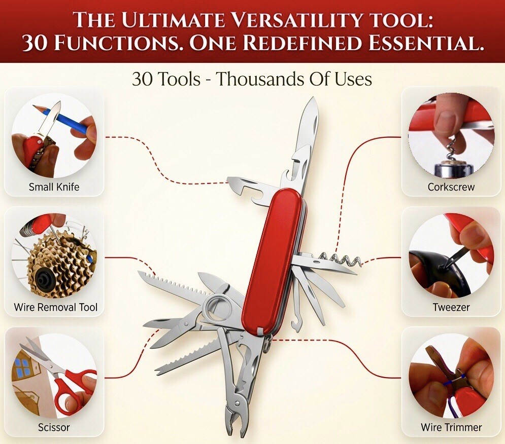 30-in-1 Generic Champion Plus Swiss Army Knife (NOT VICTORINOX)