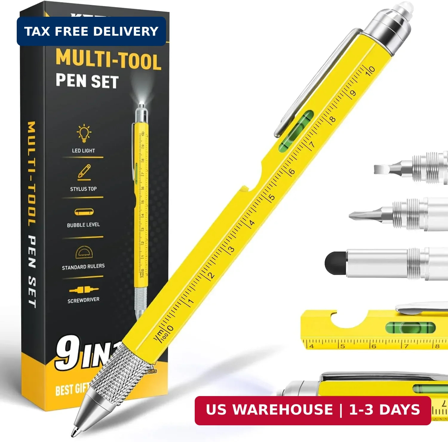 KEZKALS Fathers Day Gift for Dad Husband, 9 in 1 Multitool Pen Gifts for Men, Fa