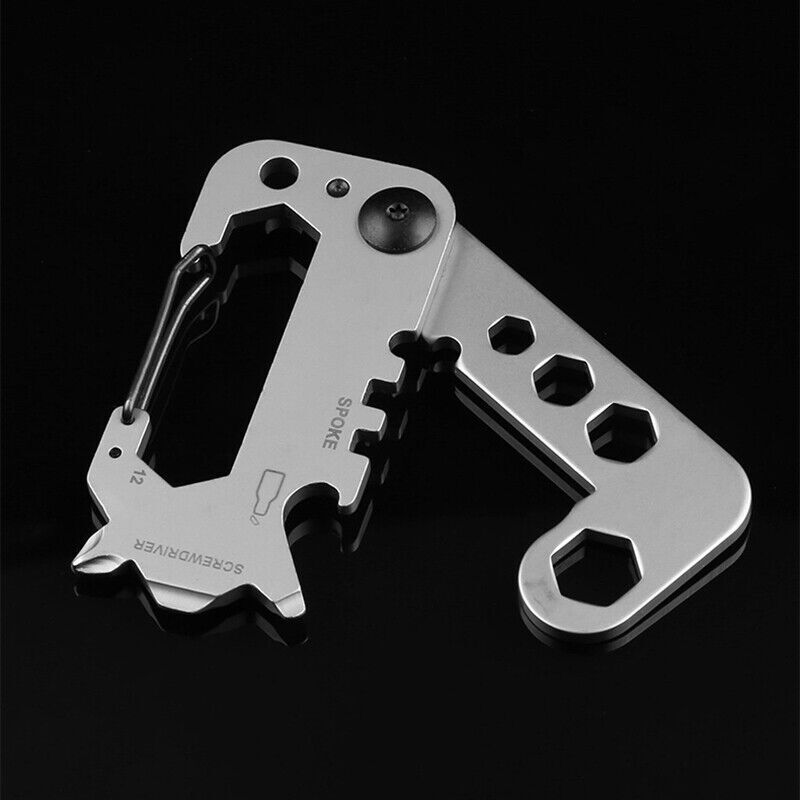 9 in 1 Multifunction Tool Outdoor EDC Camping Hiking Bicycle Carabiner Key Chain