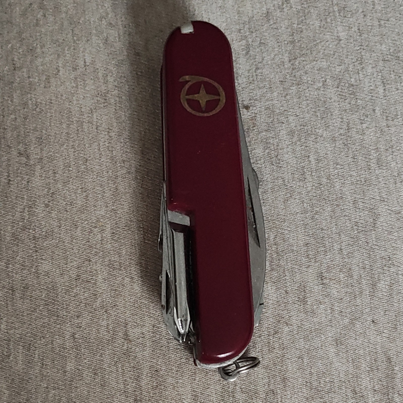 Red Multi-Tool Pocket Knife, Stainless Steel, 5+ Tools, Straight & Serrated