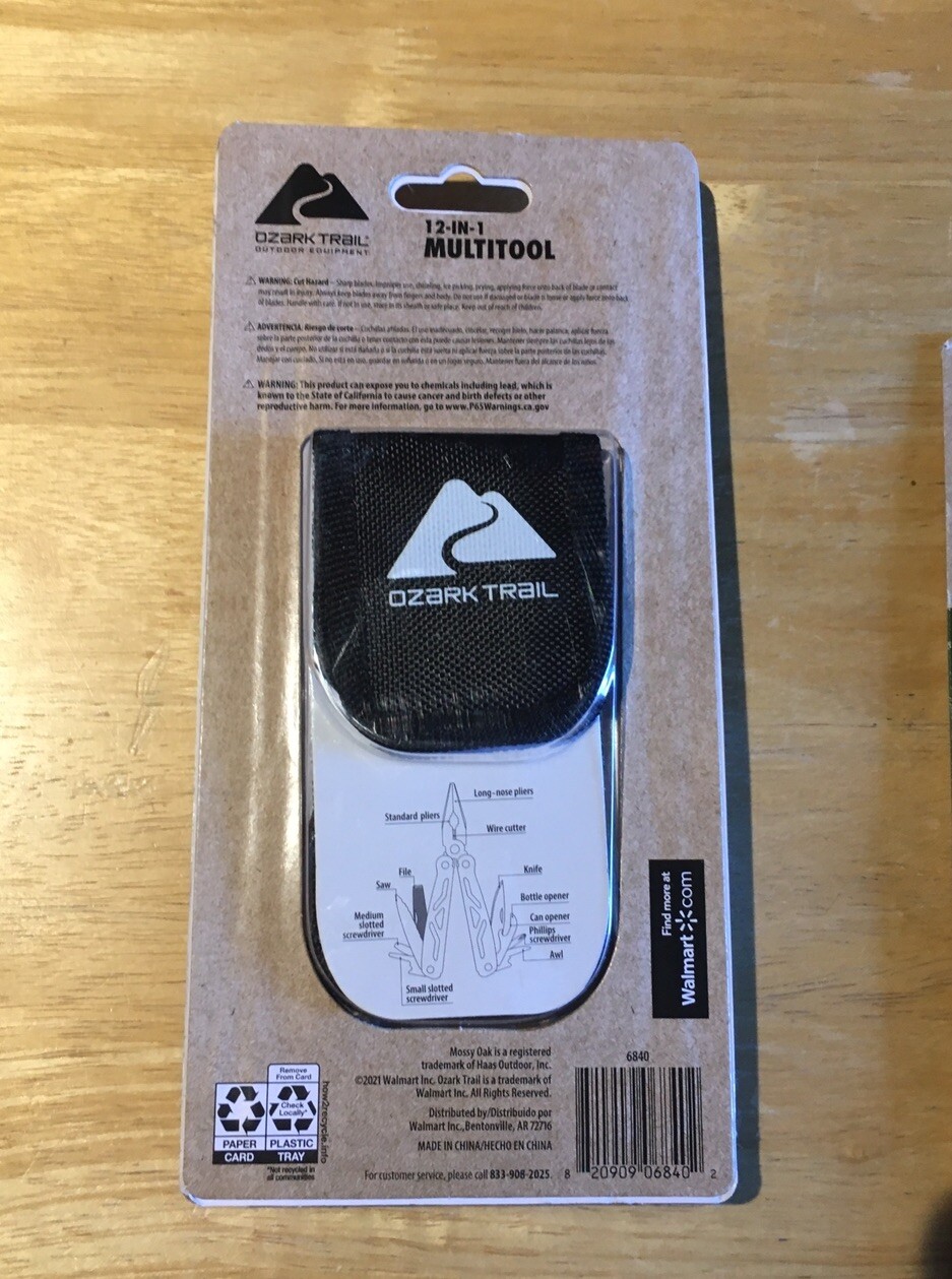 Ozark Trail 12-in-1 Multi-Tool Sheath Included Camo Handle New Sealed 6840