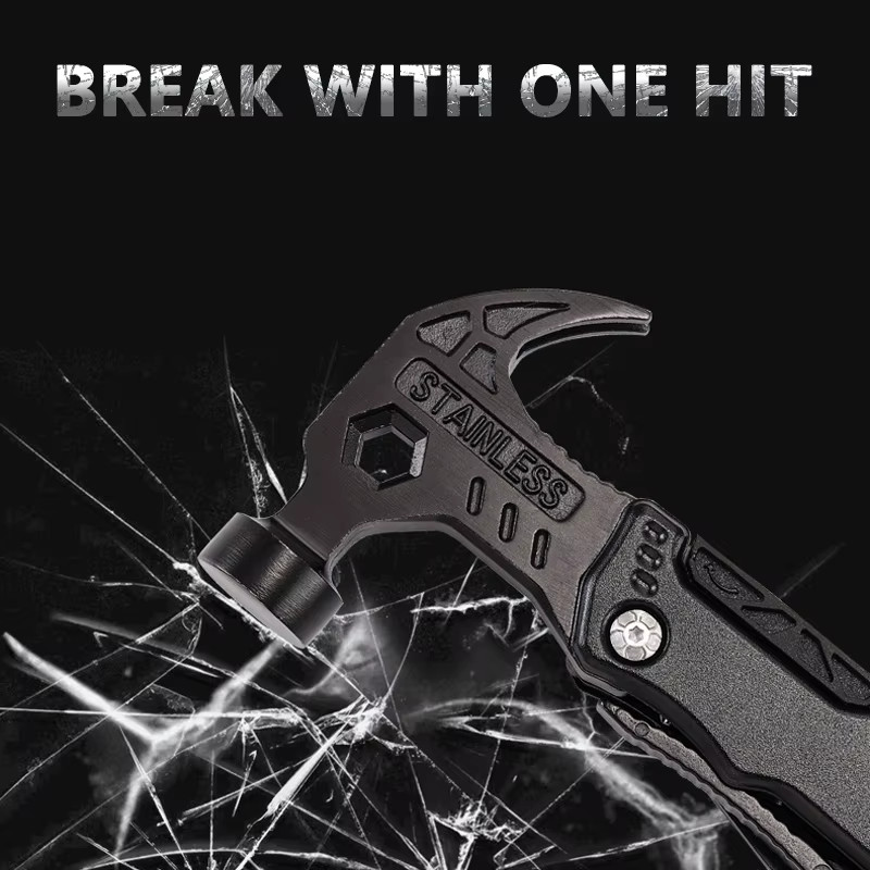 Multifunctional Pliers Stainless Steel Claw Hammer Tool with Nylon Sheath for Ou