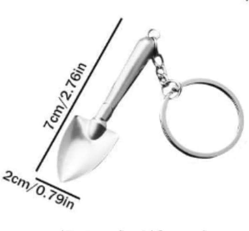 Silver Mini Shovel Tool Keychain,Shovel Keyring Pendant,Wrench Keychain Spanner,