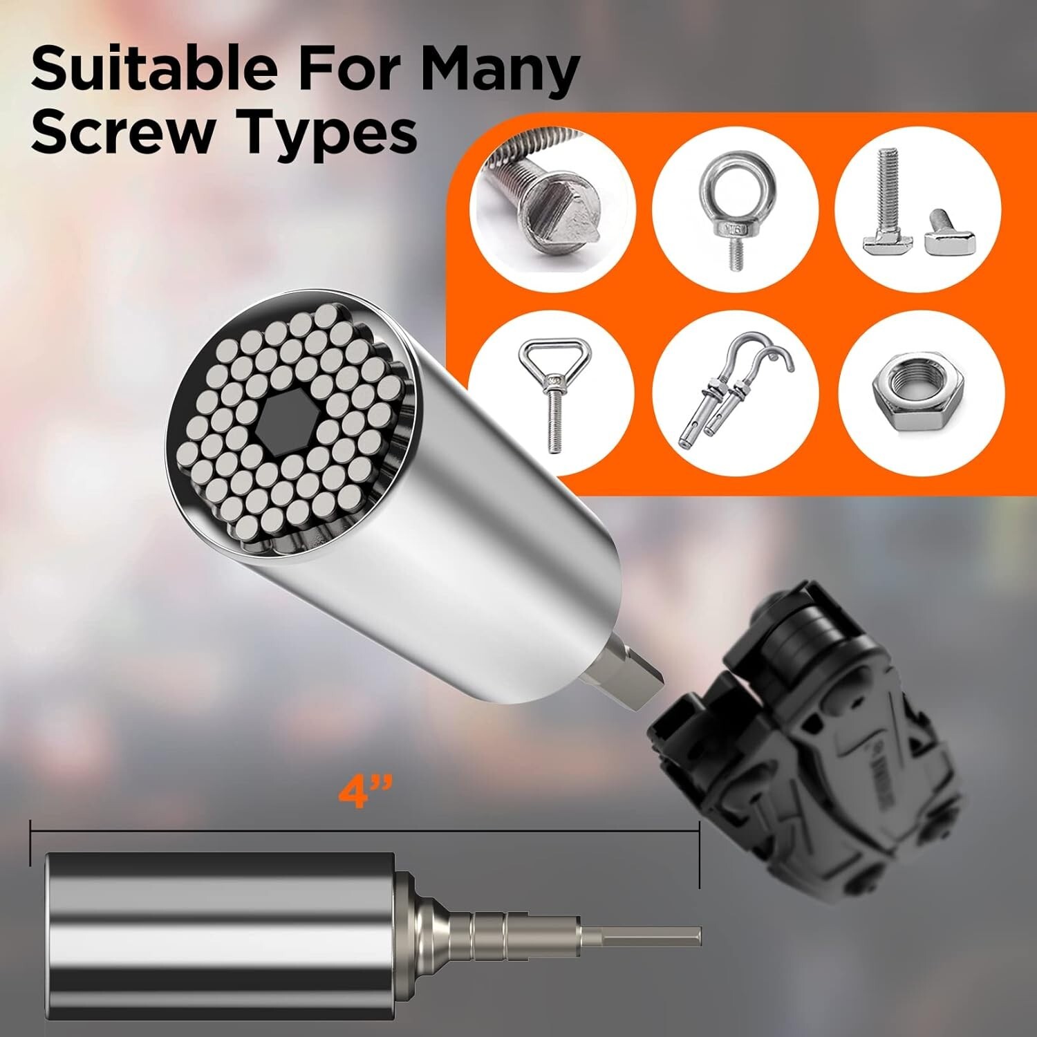 Universal Socket Adapter Compatible W/ Leatherman Flat Bit Multi-Tool Accessory