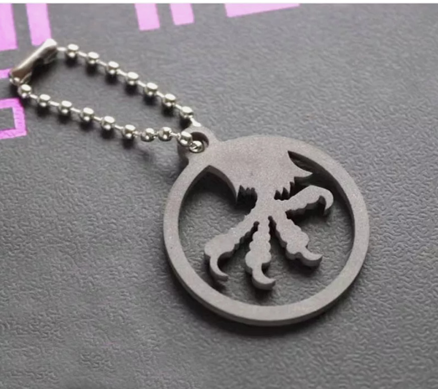 TC4 Titanium Alloy Keychain Necklace PIN Pendant EDC Backpack Decorative Tool