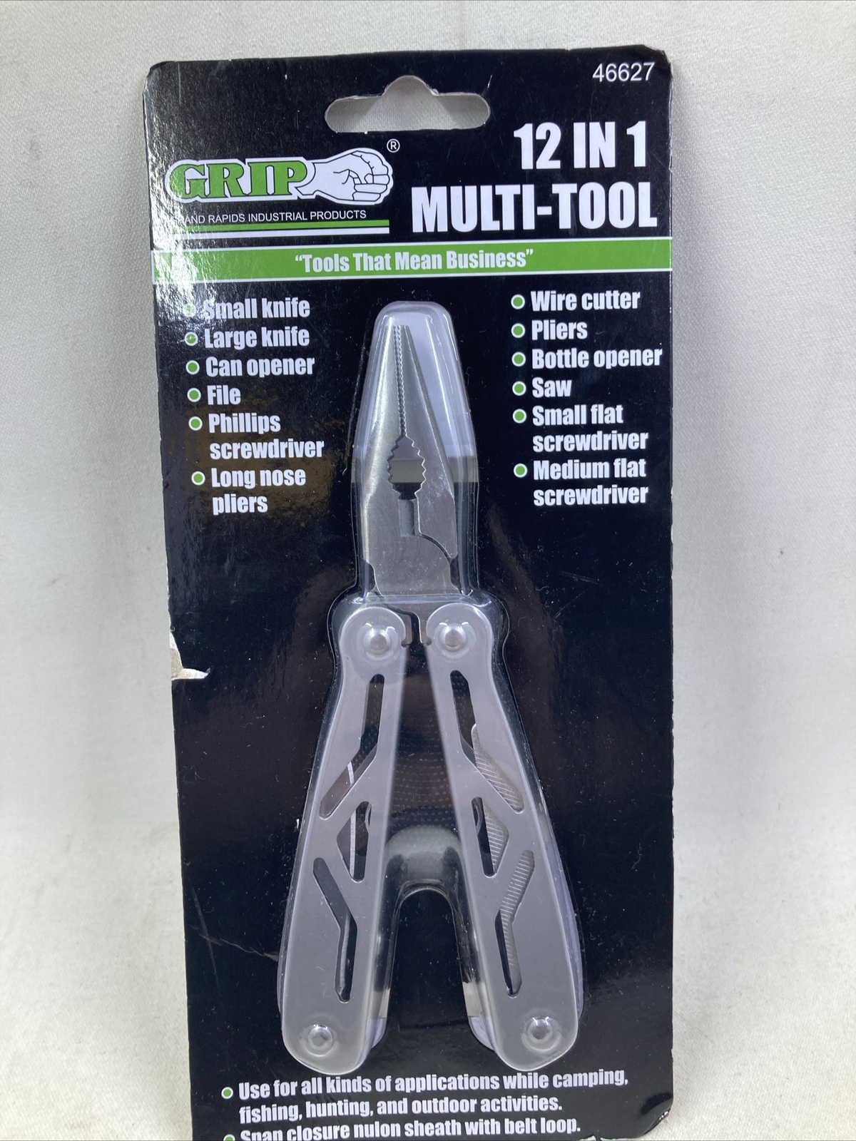 GRIP 12-in-1 Pocket Multi-Tool w/Caring Case- 46627 (P)