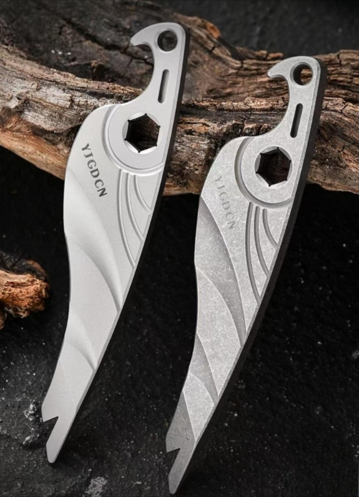EDC Titanium Bottle Opener Pry Bar Crowbar Wrench Keychain Pocket Multi Tools A+