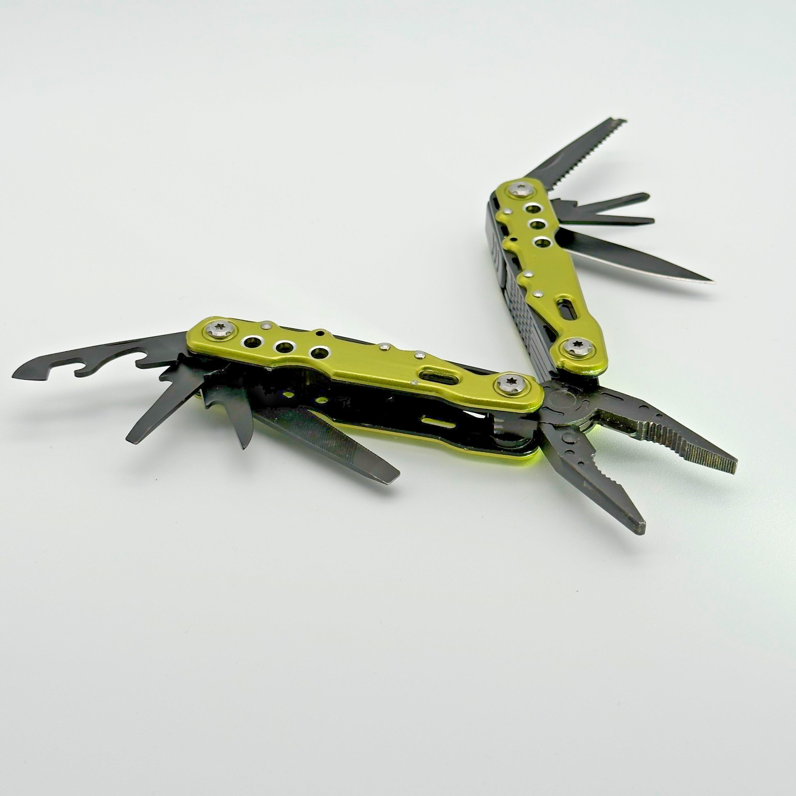 RoverTac Mini Multitool Pliers Knife Bottle Opener Pocket Tool Green Black