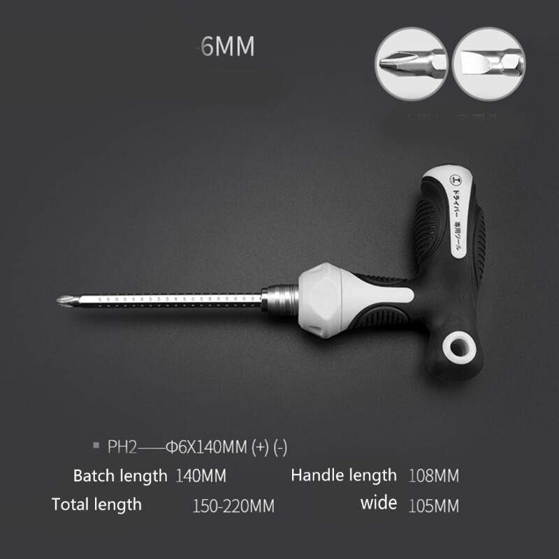 Double-Use Slotted Shank Hand Tools Screwdriver Mini Ratchet Repair