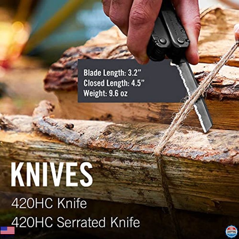 Multitool with Replaceable Wire Cutters & Saw, Black MOLLE Sheath Included