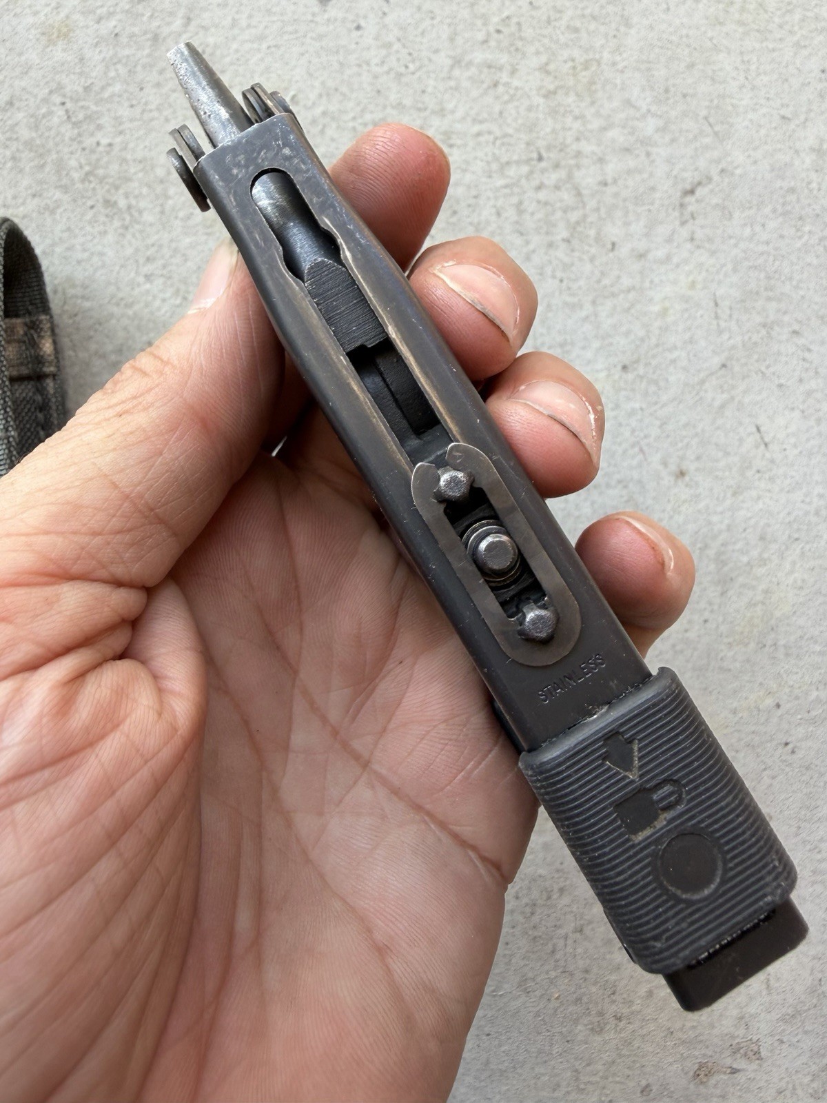GERBER MP600 USA BLACK OXIDE MULTI TOOL, KNIFE, PLIER, W/SHEATH, VERY GOOD OA!