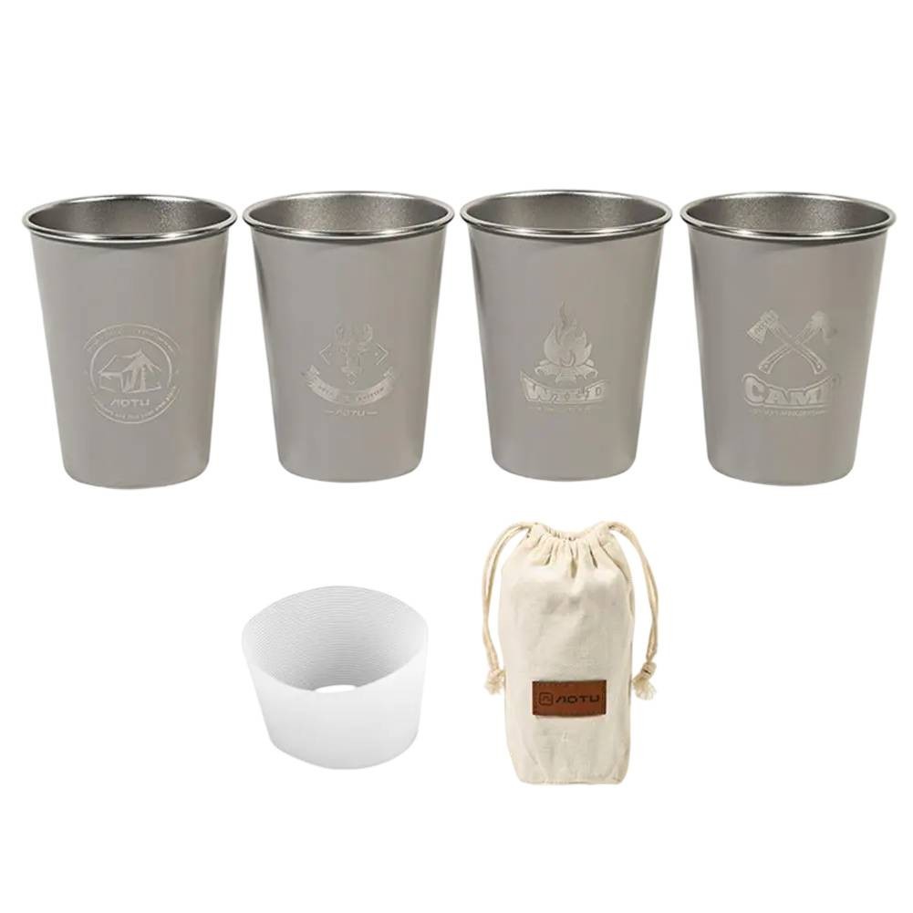 Campsite Essential 304 Stainless Steel Cups with Colorful Adventure Themes
