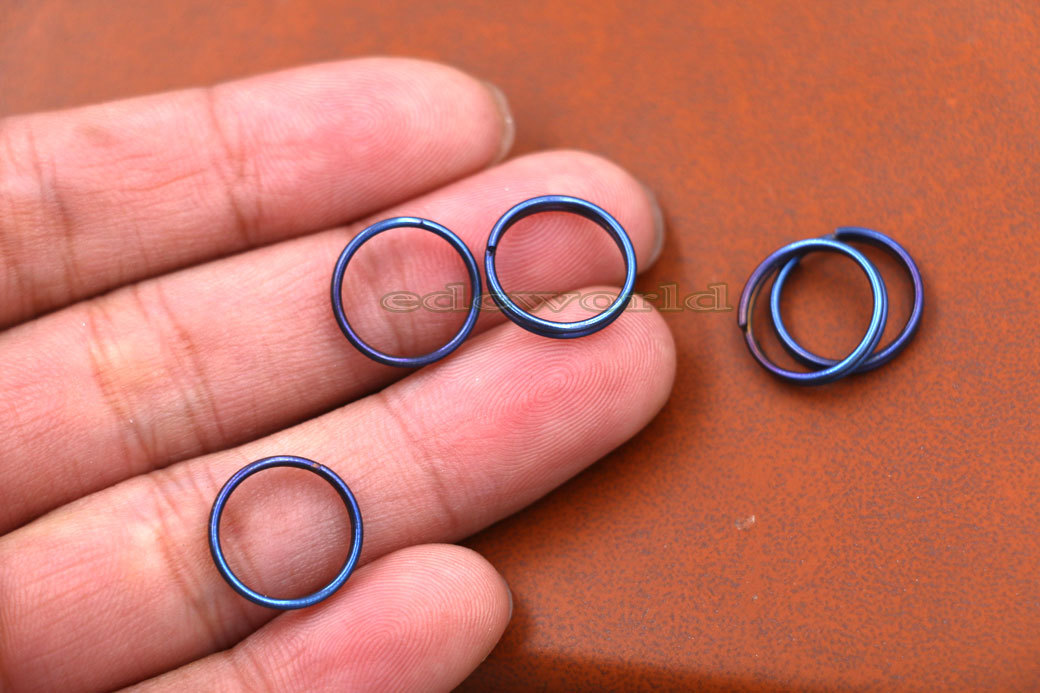 5PCS Titanium Alloy Concise Round Key Ring Key Chain Outdoor Pendant EDC Tool