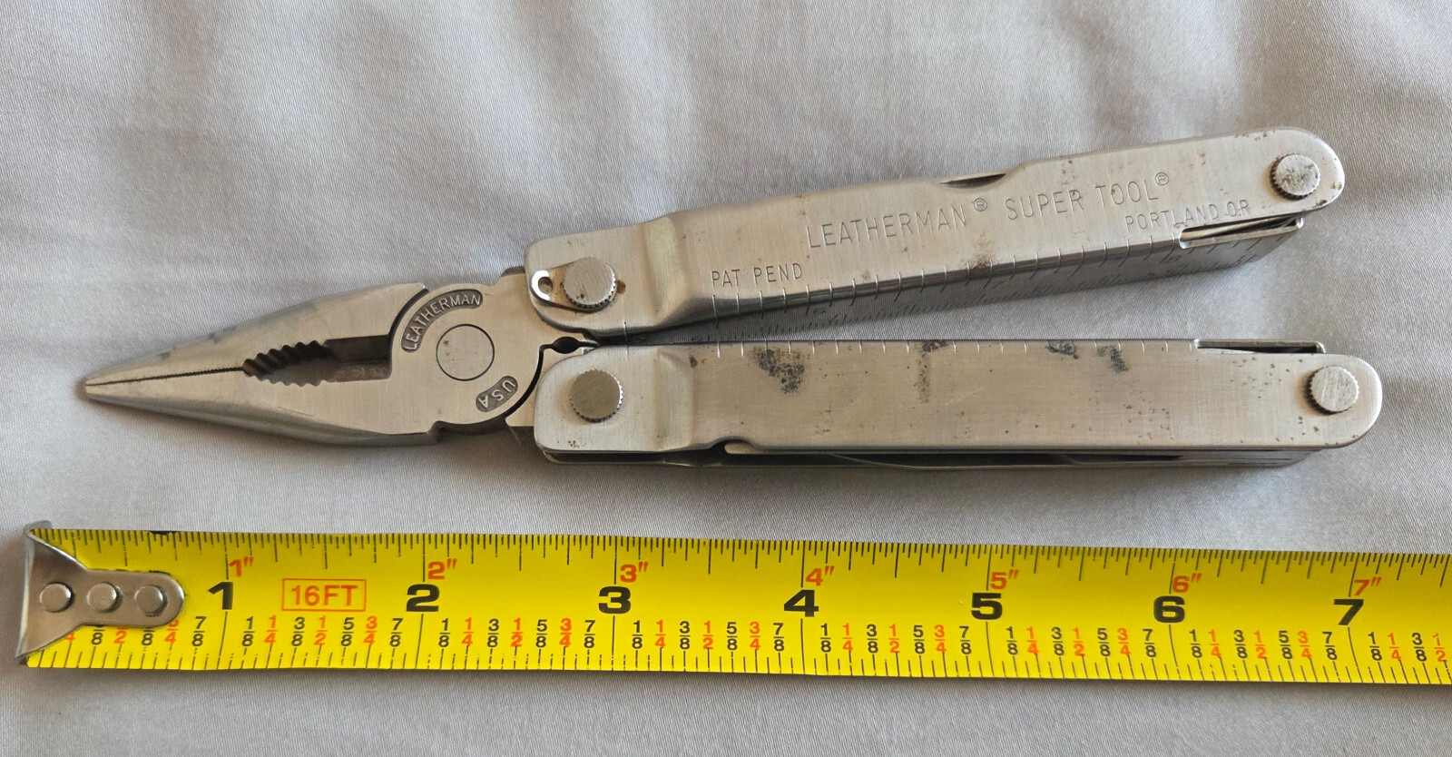 Leatherman SuperTool Original Stainless Multi-Tool 1196 Pat Pend Portland OR