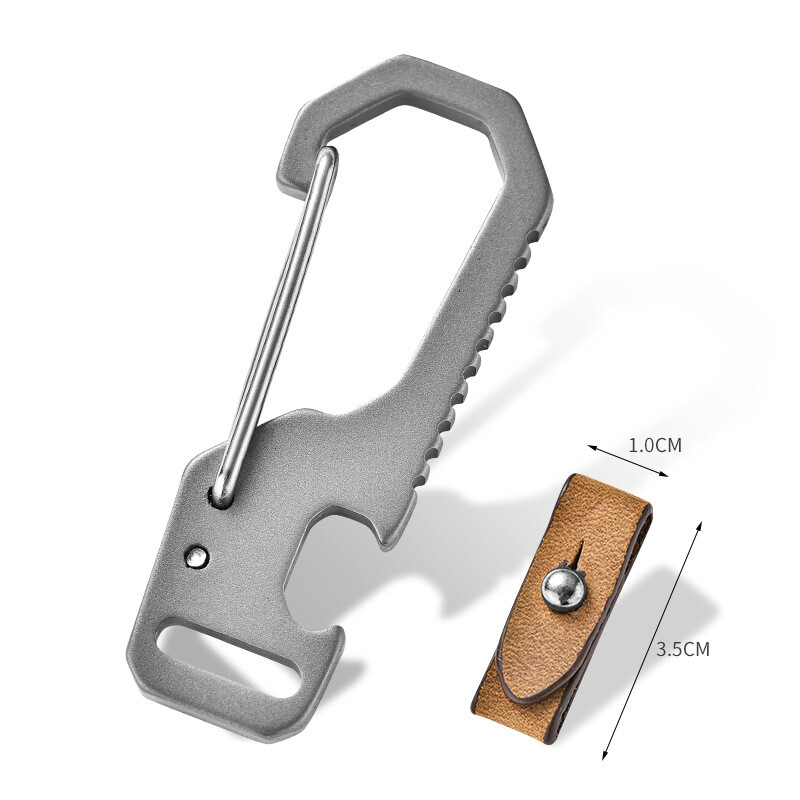 Titanium EDC Keychain Clip Quick Release Carabiner Key Ring Holder Bottle Opener