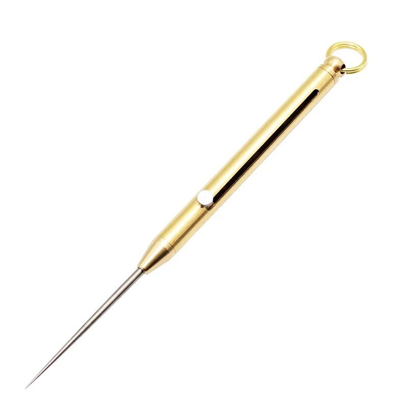 Titanium Alloy Retractable Toothpick Portable EDC Keychain Fruit Fork Tool