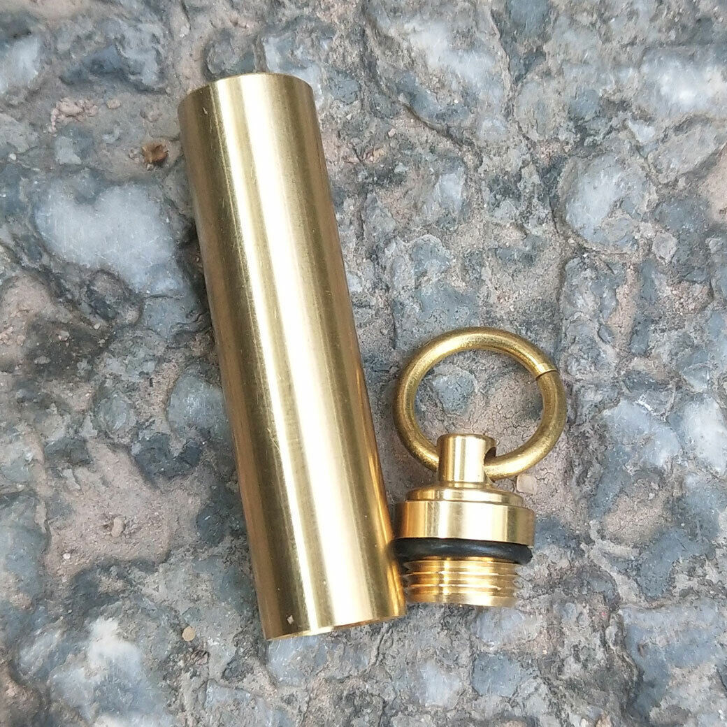 Solid Brass Self-defense Mini Waterproof Storage Container Box EDC Tool Pill
