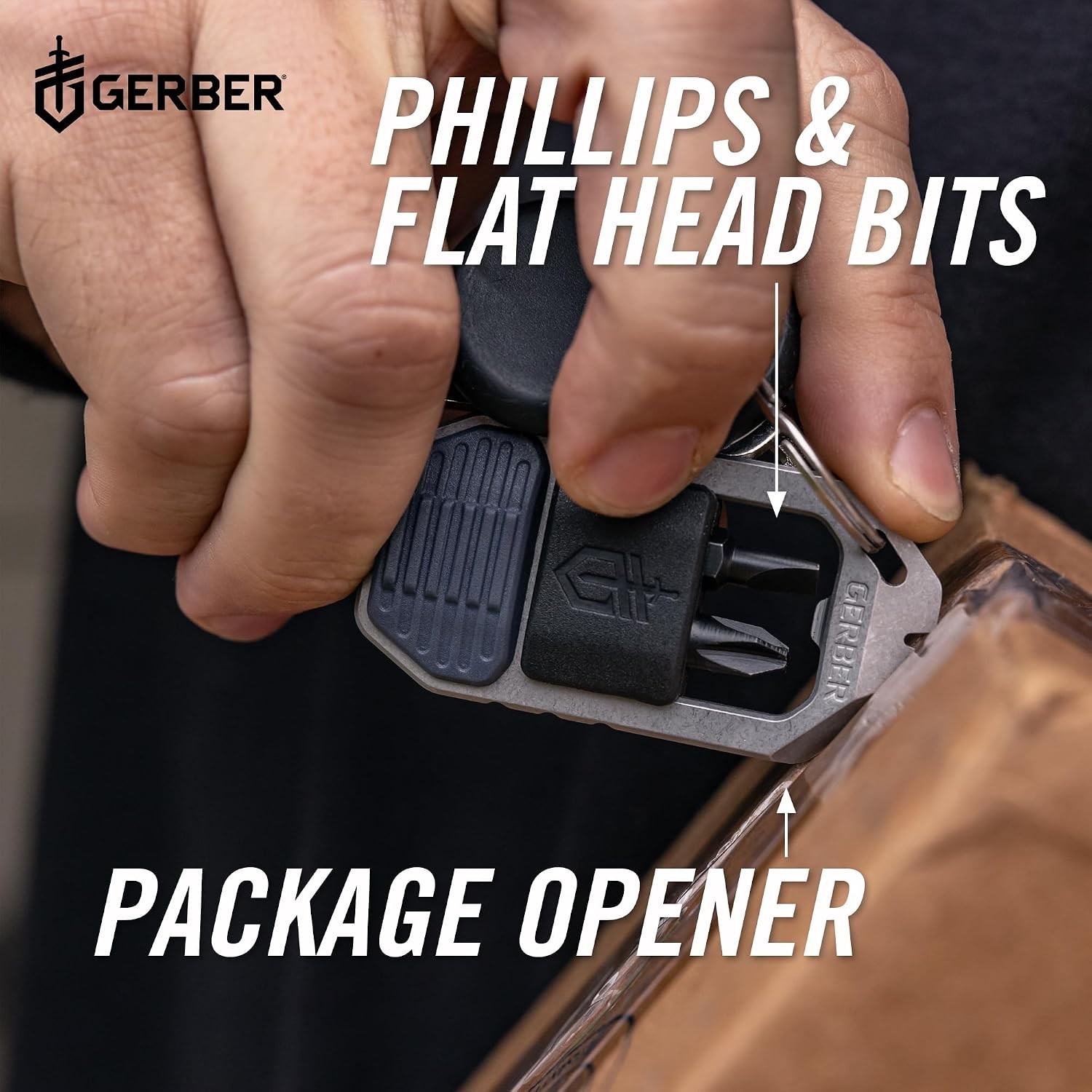 Gear Driver Keychain 5-in-1 Multitool, Clips to Pocket or Keychain with Pry Bar,