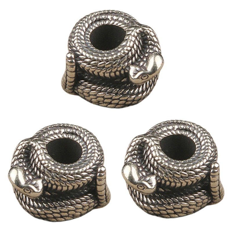 3Pcs Lanyard Beads Light Weight Snake Parachute Cord Beads Unique Charm Beads