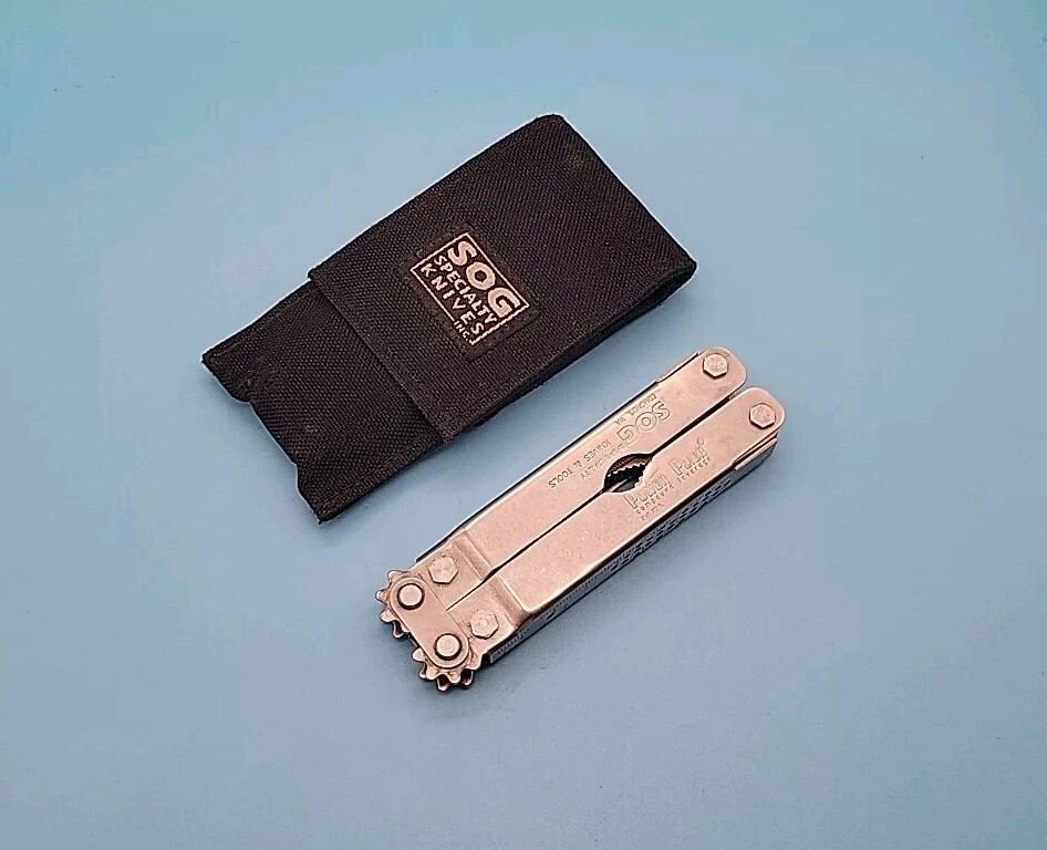 SOG Power Plier Multi-Tool – Rare Blunt Nose Pliers – Pocket Knife – Silver