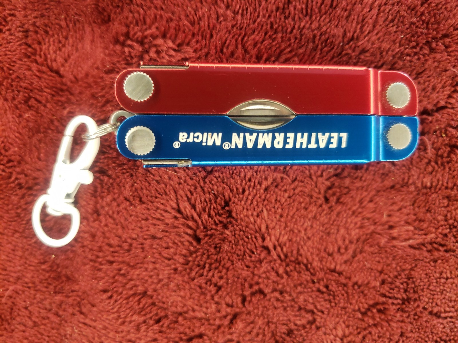 Leatherman Micra Red Blue Multitool White claw keychain 0121 date code