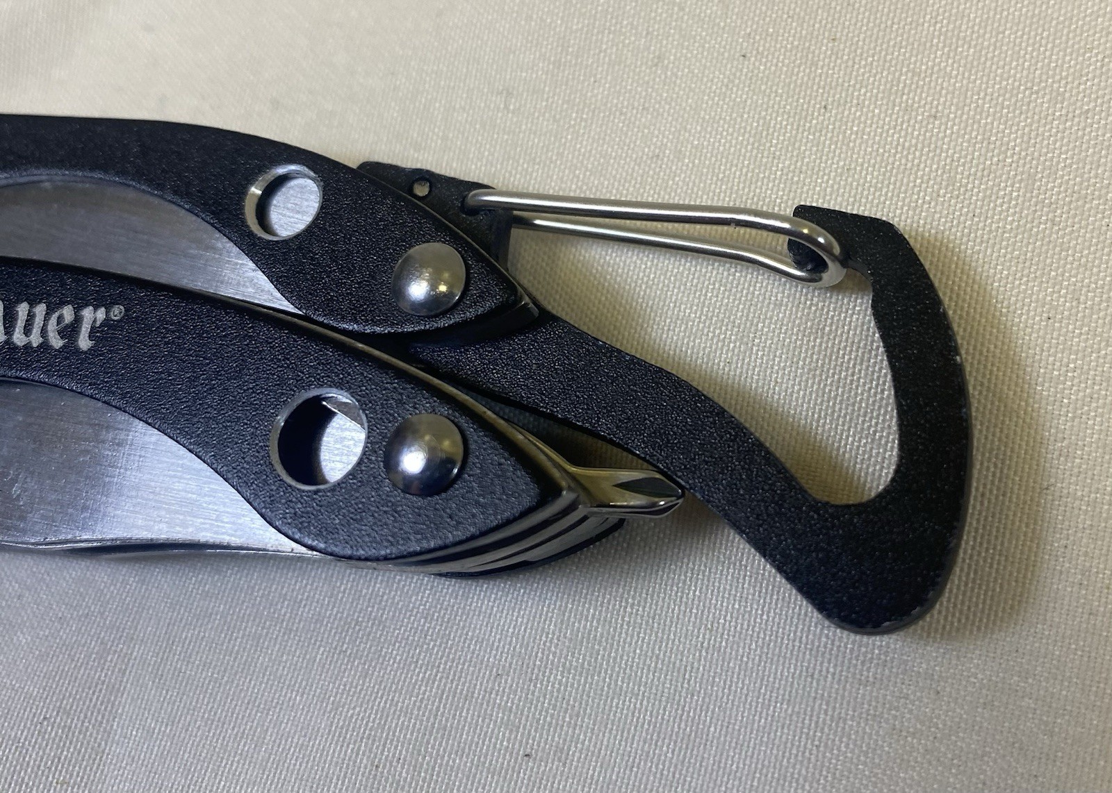 Stauer Pocket Knife Multi Tool Pliers W/ Carabiner Clip New No Box
