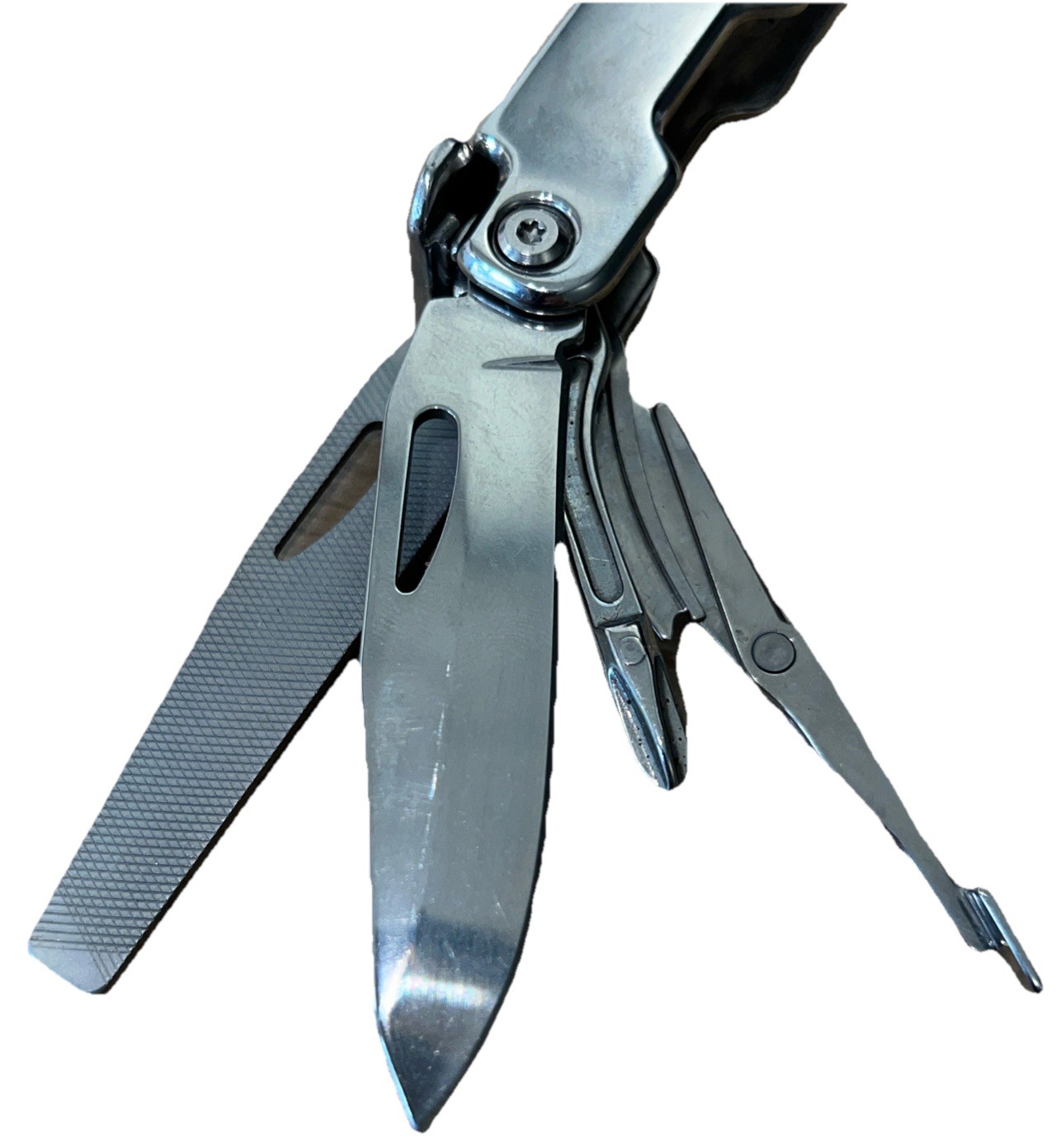 Multi-Tool 9-Function Silver-Tone Stainless Steel Unbranded EUC