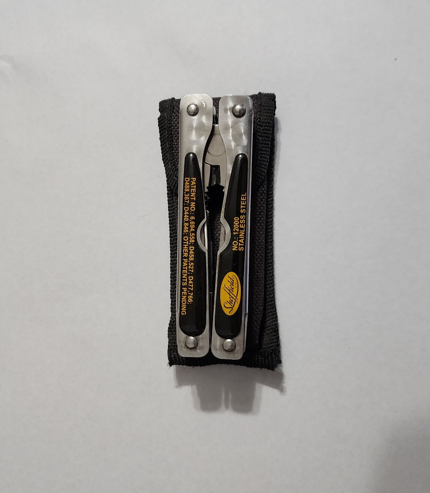 Sheffield Mfg Stainless Steel No. 12000 Folding Multi-tool W Belt Loop Case Read