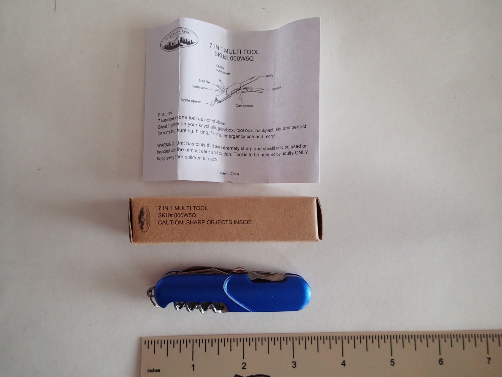 Woodland Creek 7 IN 1 MULTI TOOL, Utility Knife, Home Wilderness Outdoor Camping