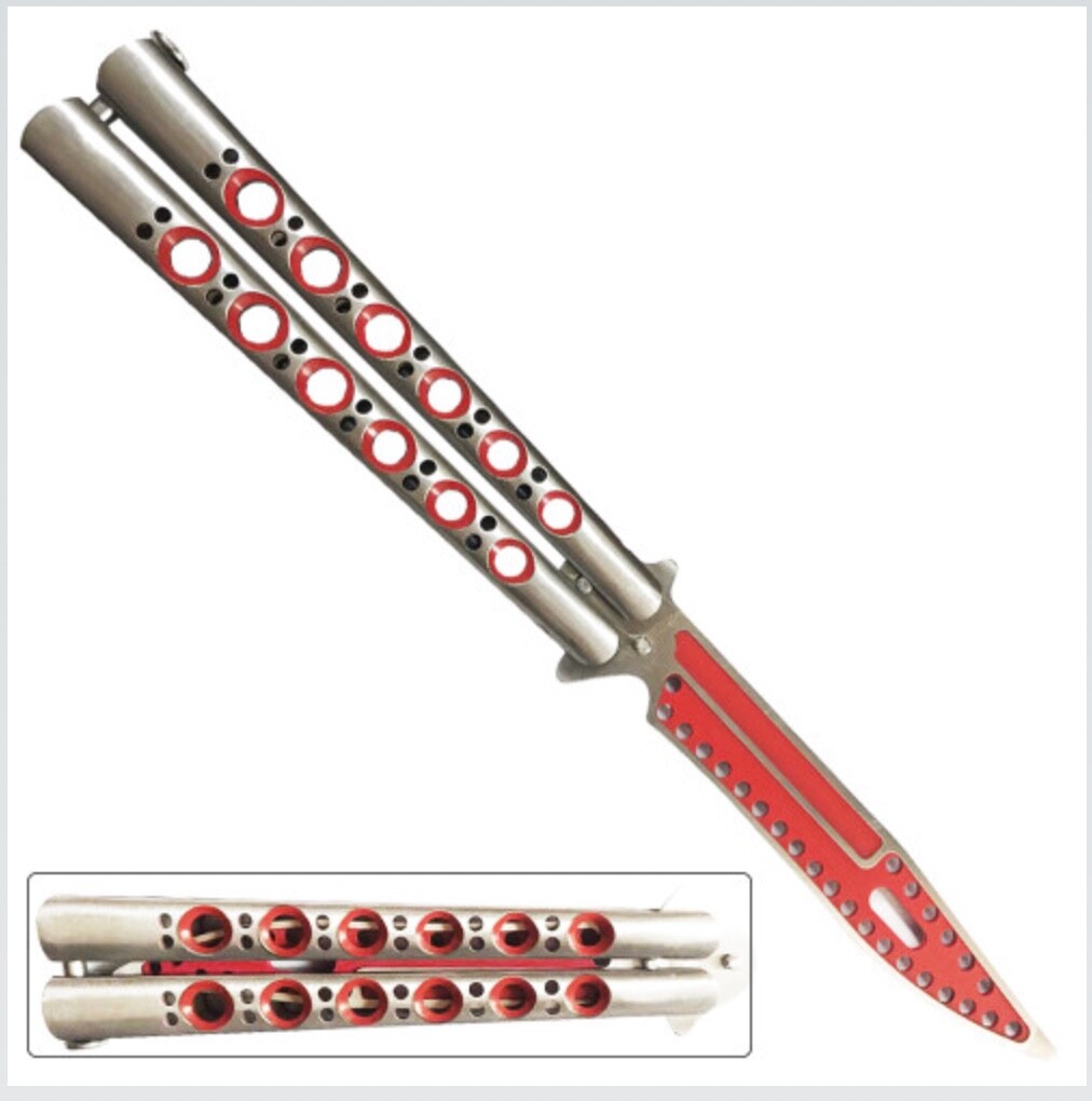 Non Sharp Trainer Butterfly Red and Silver Blade Ltd. Edition
