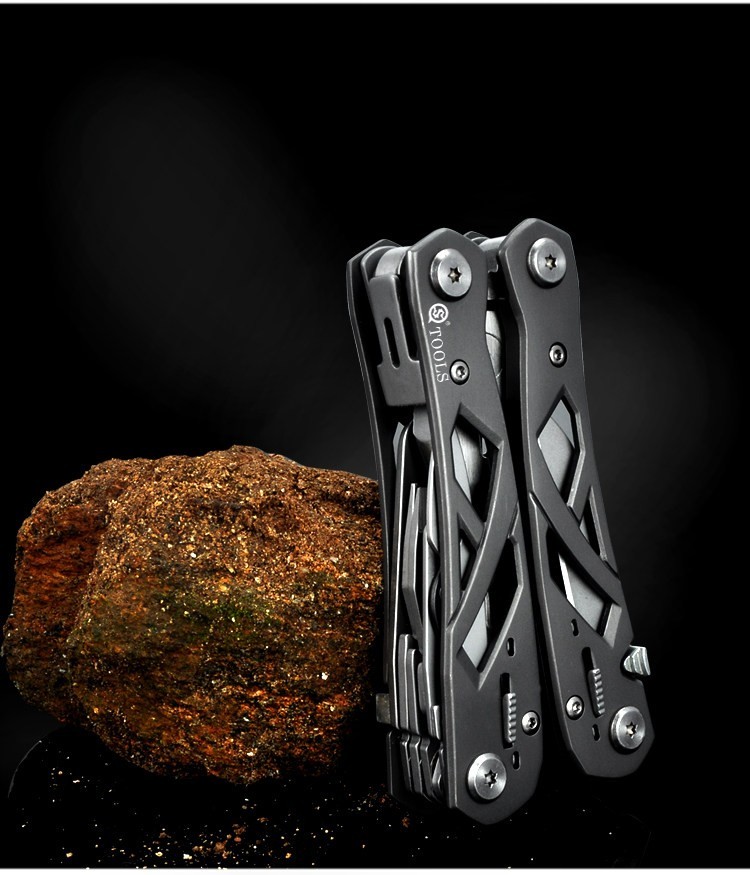 Folding Multitool Pliers with Blade Can Opener Screwdriver EDC Tool