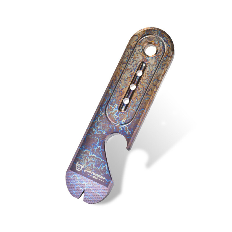 Titanium Pry Bar Crowbar Bottle Opener Portable Keychain Pocket Multi EDC Tool